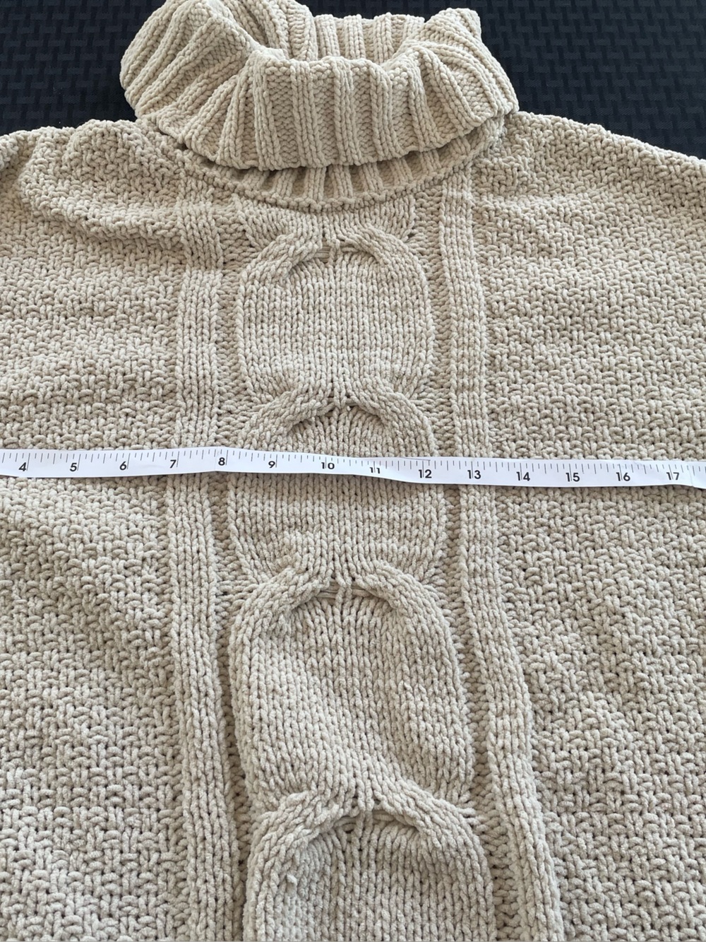 SEVEN 7 Cable Kint Light Beige Turtleneck Sweater Size M - Picture 4 of 4
